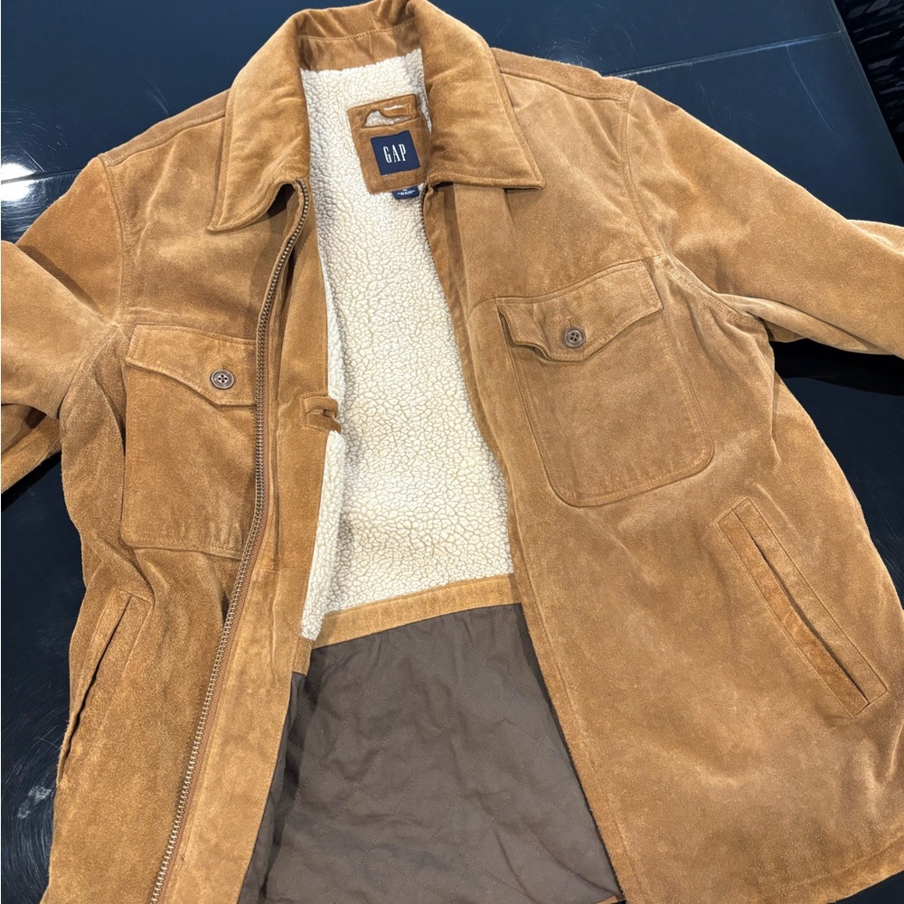 GAP Men's Brown Sherpa-Lined Jacket